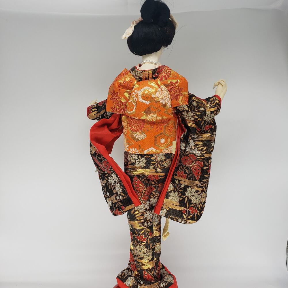 Vintage 1960s Musical Geisha Doll by Nishi & Co  - 20 Inches - Includes Base